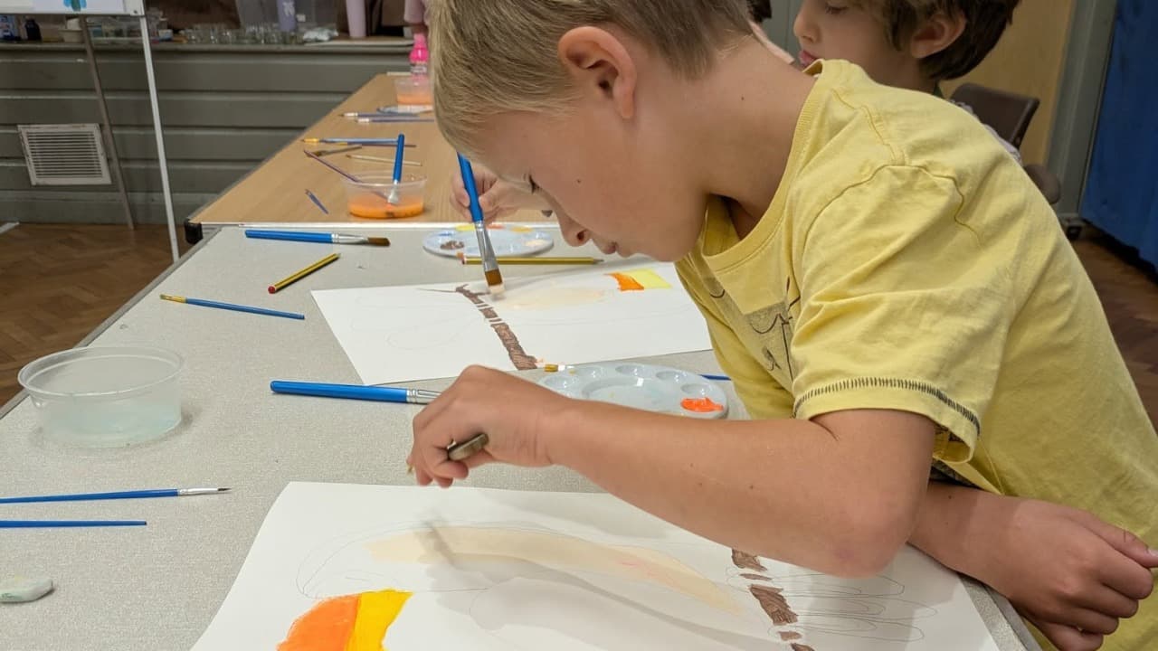 Fauvist Peacock: Modern Folk Art Painting | Art Class for Children